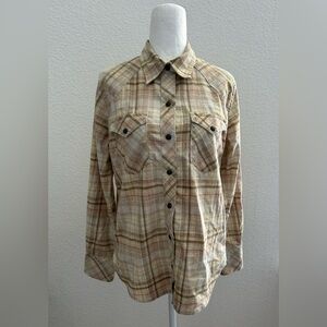 Patagonia Cream and Brown Casual Button Down Shirt